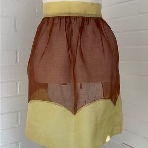 Vintage/Retro Yellow/Brown Sheer Apron
